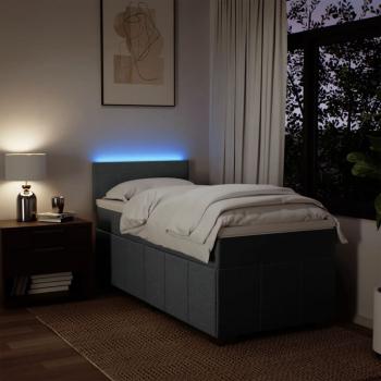 Boxspringbett mit Matratze Dunkelgrau 80x200 cm Stoff