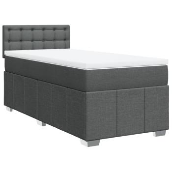 Boxspringbett mit Matratze Dunkelgrau 80x200 cm Stoff