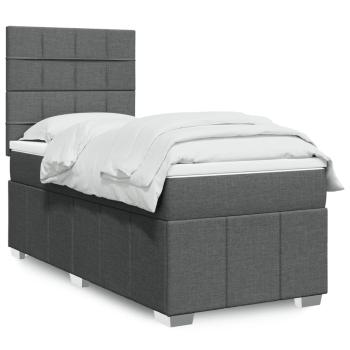 ARDEBO.de - Boxspringbett mit Matratze Dunkelgrau 80x200 cm Stoff