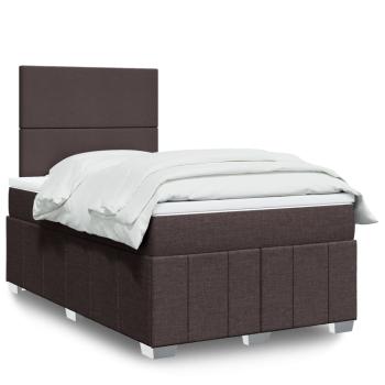 ARDEBO.de - Boxspringbett mit Matratze Dunkelbraun 120x190 cm Stoff