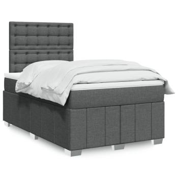 ARDEBO.de - Boxspringbett mit Matratze Dunkelgrau 120x190 cm Stoff
