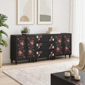 ARDEBO.de - Stauraumschränke 3 Stk. 180 x 33 x 75 cm Massivholz Mango