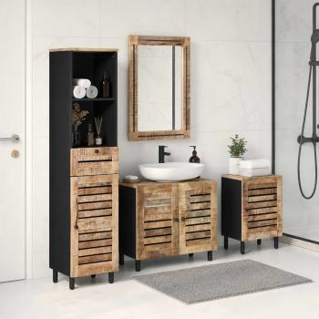 ARDEBO.de - Badezimmerschrank-Set 4 Stk. Natur 38 x 33 x 160 cm