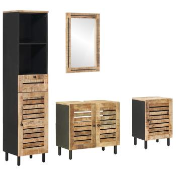Badezimmerschrank-Set 4 Stk. Natur 38 x 33 x 160 cm