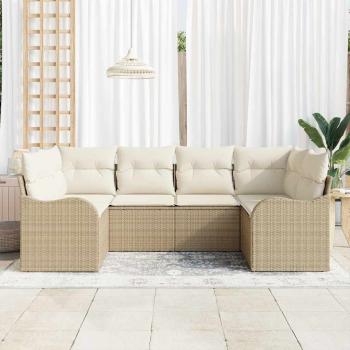 Gartensofa-set Beige Poly-Rattan