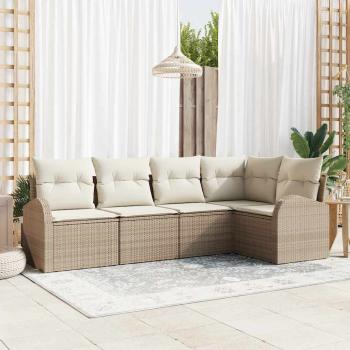 ARDEBO.de - Sofa Set mit Kissen 5 pcs Beige Polyester