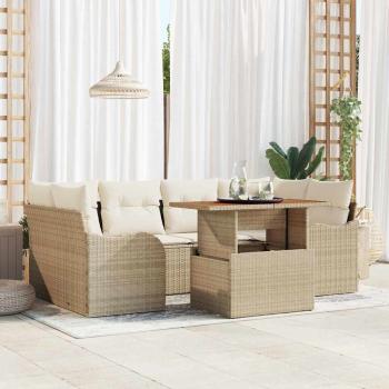 ARDEBO.de - Garten-Sofa-Set 7 stk. Beige und Creme 100 x 55 x 73 cm