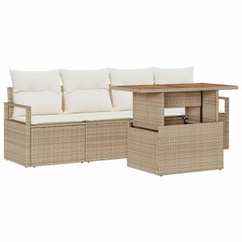 Garten-Sofa-Set 5 Stk. 4-Sitzanzahl Beige und Creme