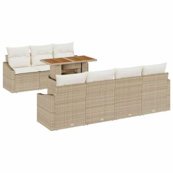 Gartensofa-set 8 Stk. Beige und Creme
