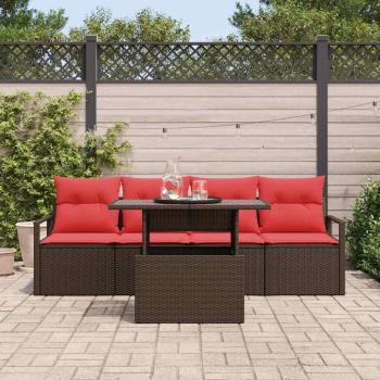 Gartensofa-set 5 stk. Braun Poly Rattan