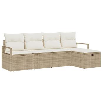 Sofa Set 5 stk. 5-Sitzanzahl Beige und Creme Poly-Rattan