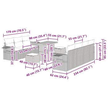 Garten-Sofa-Set 10 pcs Beige Poly-Rattan