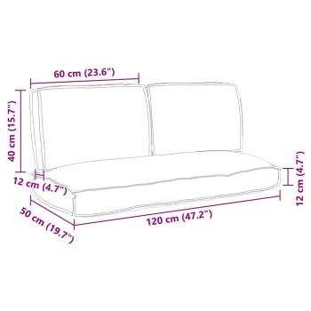 Kissenset Oxford-Stoff Creme 120 x 50 x 52 cm