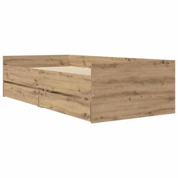 Bettrahmen Artisan-Eiche 90 x 200 cm Massives Kiefernholz