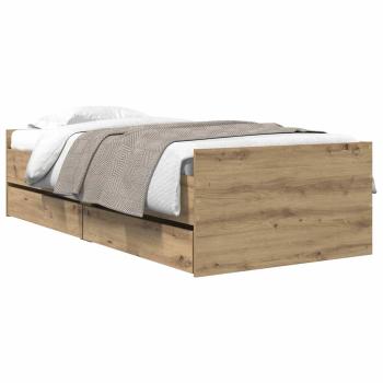Bettrahmen Artisan-Eiche 90 x 200 cm Massives Kiefernholz