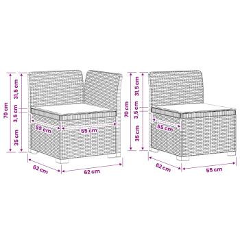 3-Sitzer Garten Sofa mit Kissen Rattan-Look PP Anthrazit