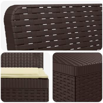 3-Sitzer Garten Sofa mit Kissen Rattan-Look PP Braun