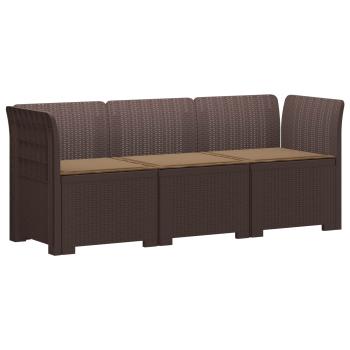 3-Sitzer Garten Sofa mit Kissen Rattan-Look PP Braun