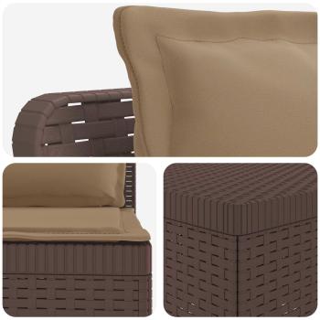 3-Sitzer Garten Sofa mit Kissen Rattan-Look PP Braun