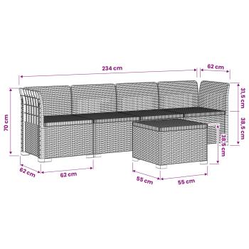 4-Sitzer Gartensofa Rattan Look PP Weiß