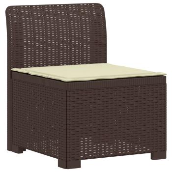 4-Sitzer Gartensofa mit Kissen Rattan Look PP Braun