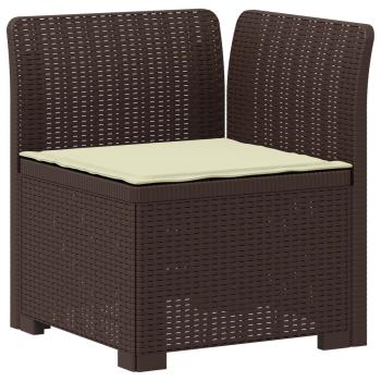 4-Sitzer Gartensofa mit Kissen Rattan Look PP Braun