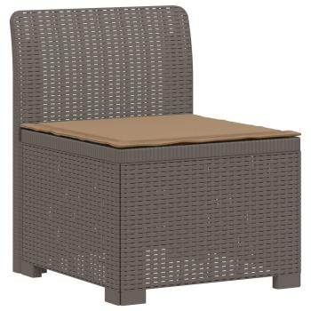 4-Sitzer Gartensofa mit Kissen Rattan Look PP Hellgrau