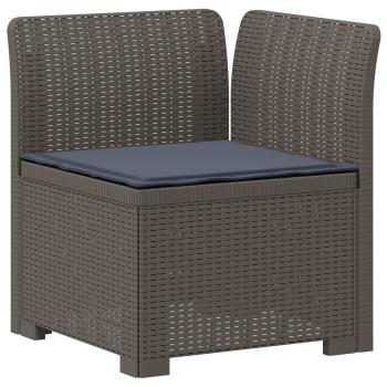 4-Sitzer Gartensofa mit Kissen Rattan Look PP Hellgrau