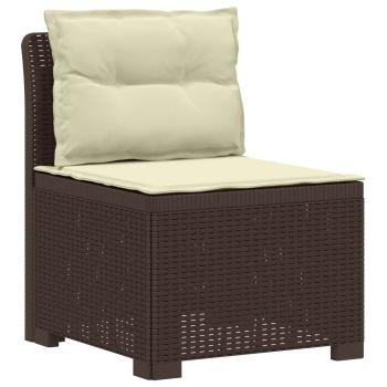 4-Sitzer Gartensofa mit Kissen Rattan Look PP Braun