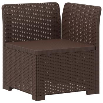 5-Sitzer Gartensofa Rattan-Look PP Braun