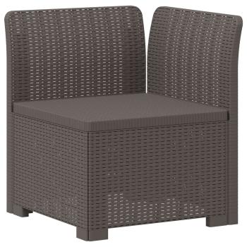 5-Sitzer Gartensofa Rattan-Look PP Hellgrau