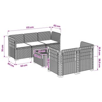 5-Sitzer Gartensofa mit Kissen Rattan-Look PP Anthrazit