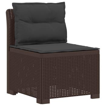 5-Sitzer Gartensofa mit Kissen Rattan-Look PP Braun