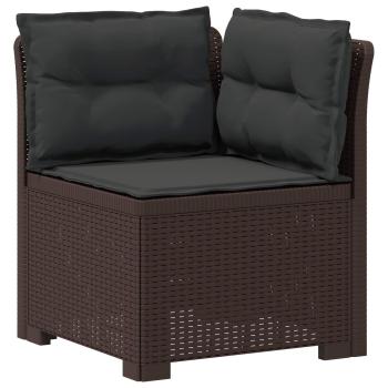 5-Sitzer Gartensofa mit Kissen Rattan-Look PP Braun