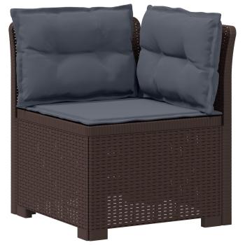 5-Sitzer Gartensofa mit Kissen Rattan-Look PP Braun