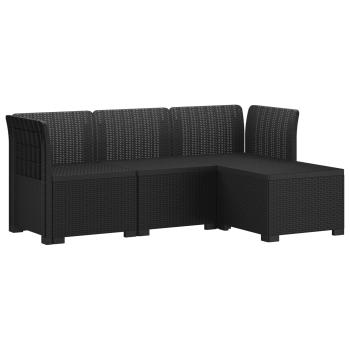4-Sitzer Garten Sofa Rattan Look PP Anthrazit