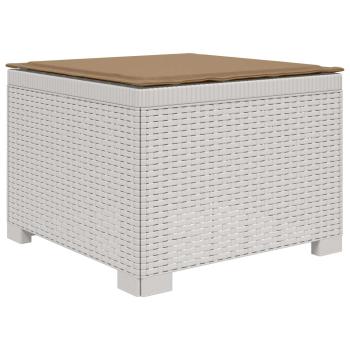 4-Sitzer Garten Sofa mit Kissen Rattan Look PP Weiß