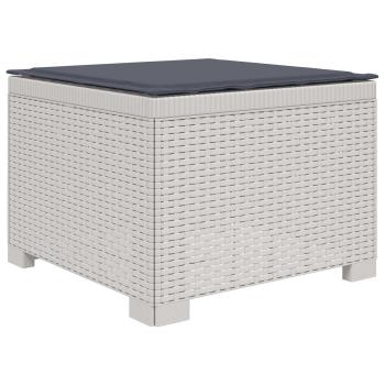 4-Sitzer Garten Sofa mit Kissen Rattan Look PP Weiß