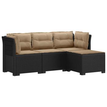 4-Sitzer Garten Sofa mit Kissen Rattan Look PP Anthrazit