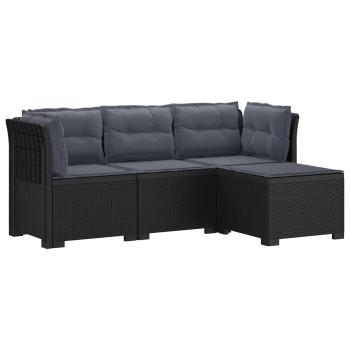 4-Sitzer Garten Sofa mit Kissen Rattan Look PP Anthrazit
