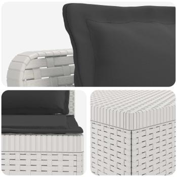 4-Sitzer Garten Sofa mit Kissen Rattan Look PP Weiß