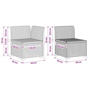 4-Sitzer Gartensofa Rattan-Look PP Braun