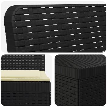 4-Sitzer Gartensofa mit Kissen Rattan-Look PP Anthrazit