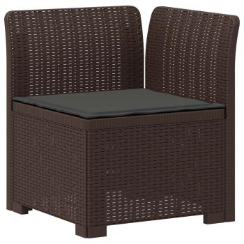 4-Sitzer Gartensofa mit Kissen Rattan-Look PP Braun