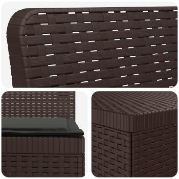 4-Sitzer Gartensofa mit Kissen Rattan-Look PP Braun