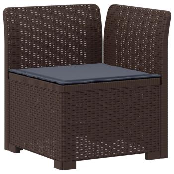 4-Sitzer Gartensofa mit Kissen Rattan-Look PP Braun