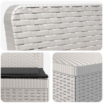 4-Sitzer Gartensofa mit Kissen Rattan-Look PP Weiß