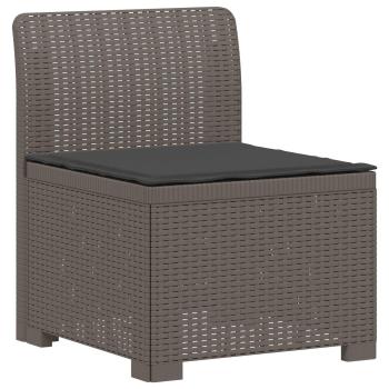 4-Sitzer Gartensofa mit Kissen Rattan-Look PP Hellgrau