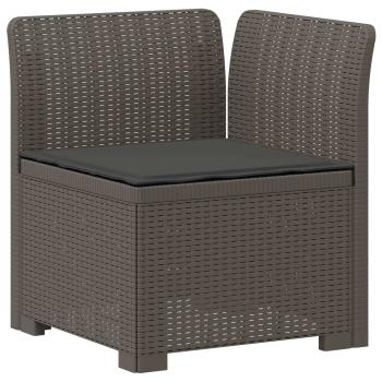 4-Sitzer Gartensofa mit Kissen Rattan-Look PP Hellgrau