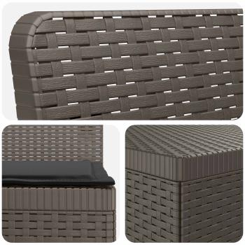 4-Sitzer Gartensofa mit Kissen Rattan-Look PP Hellgrau
